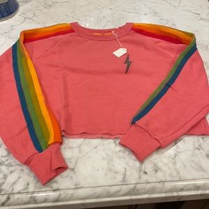 Aviator nation new w tags cropped sweatshirt